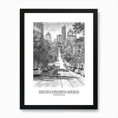 South Congress Avenue Austin Texas gerahmtes Wandbild Poster Leinwanddruck Bild