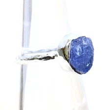 Natural Raw Tanzanite Ring 925 Sterling Silver Birthstone Tanzanite Ring-RR014