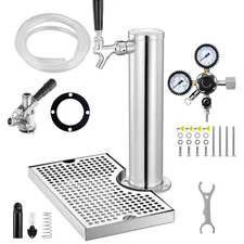 Kegerator Beer Tower Kit Single Tap Beer Conversion Kit with Beer Drip Tray Pan