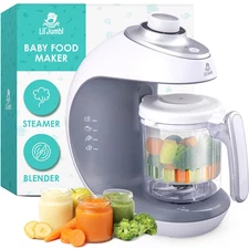 Lil’ Jumbl Baby Food Maker - 2-In-1 Steamer & Puree Blender with Timer, One-Pres