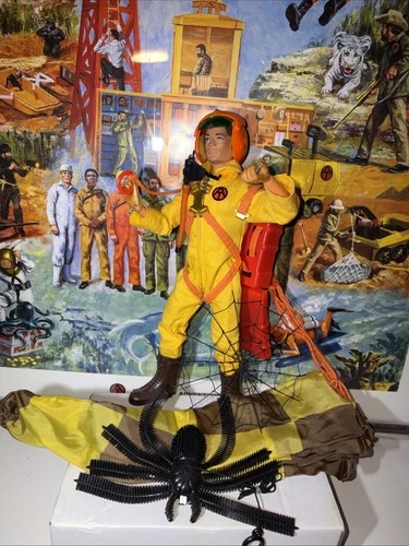 Vintage 1975 GI JOE Adventure Team Sky Dive To Danger Set-repro Spider