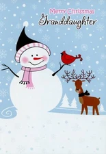 Merry Christmas Granddaughter - Juvenile Christmas Greeting Card - 21314