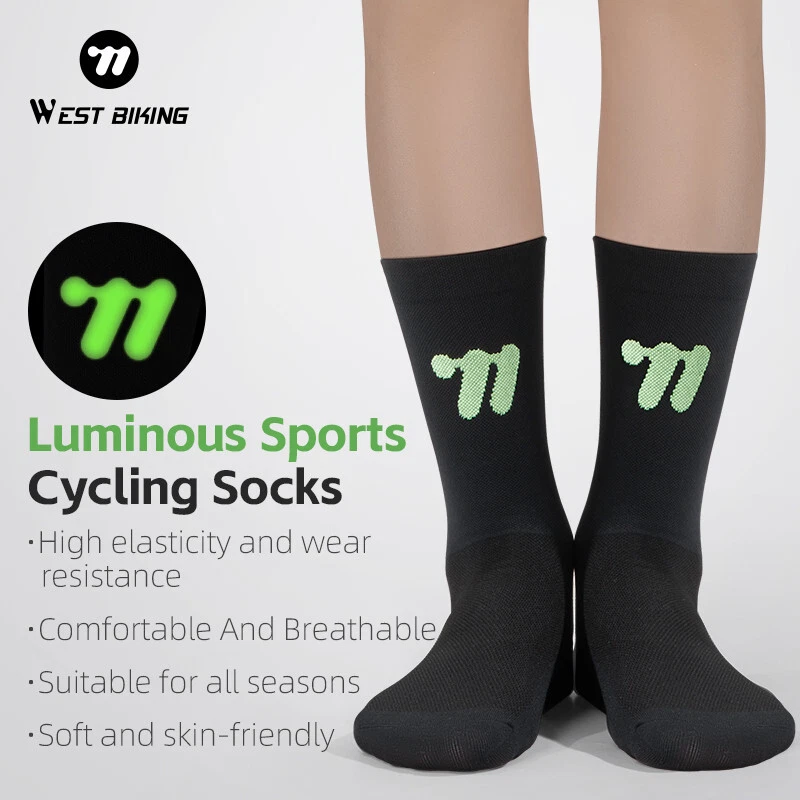 WEST BIKING Sports Cycling Socks Lightweight Breathable Long Football Socks - Image 4 of 4