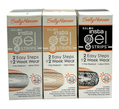 Sally Hansen Salon Insta Gel Strips 2 Easy Steps 2 Week Wear Kit NEW YOU PICK!!