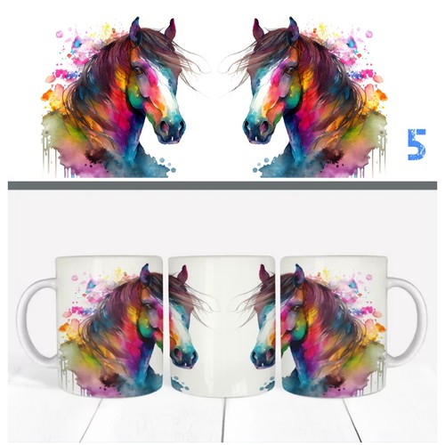 Preciosa taza de café/té para oficina caballo arco iris 11 oz regalo perfecto para amantes de los caballos - Imagen 7 de 8