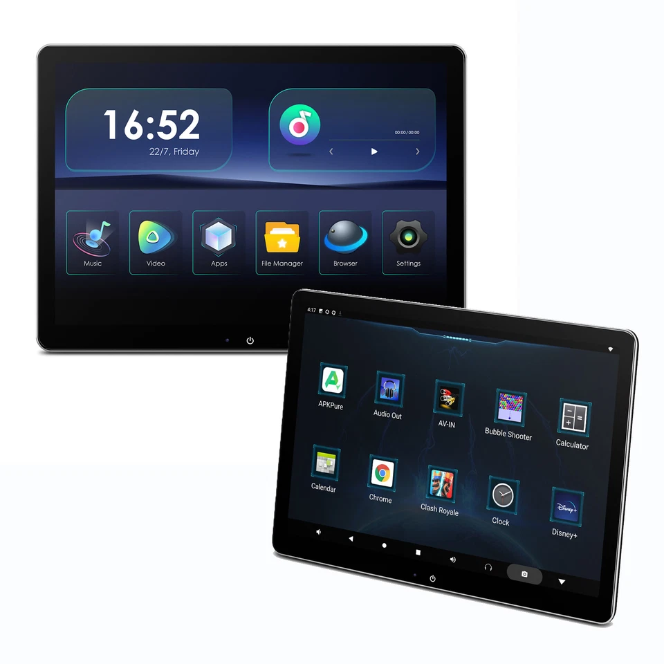 2 Stück 12" Android Auto Kopfstütze Monitor 4K Video IPS HDMI HD QHD TouchScreen - Bild 4 von 4