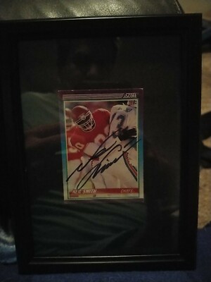 Autographed 1990 Score #507 Neil Smith Card, Framed, Kansas City Chiefs