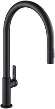 Oletto High-Arc Matte Black Pull-Down Kitchen Faucet, 21 Inch, Single Handle
