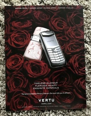 Seltene Vogue Zeitschrift Kunst Anzeige Bild Vertu Constellation Rokoko Saphir Anzeige
