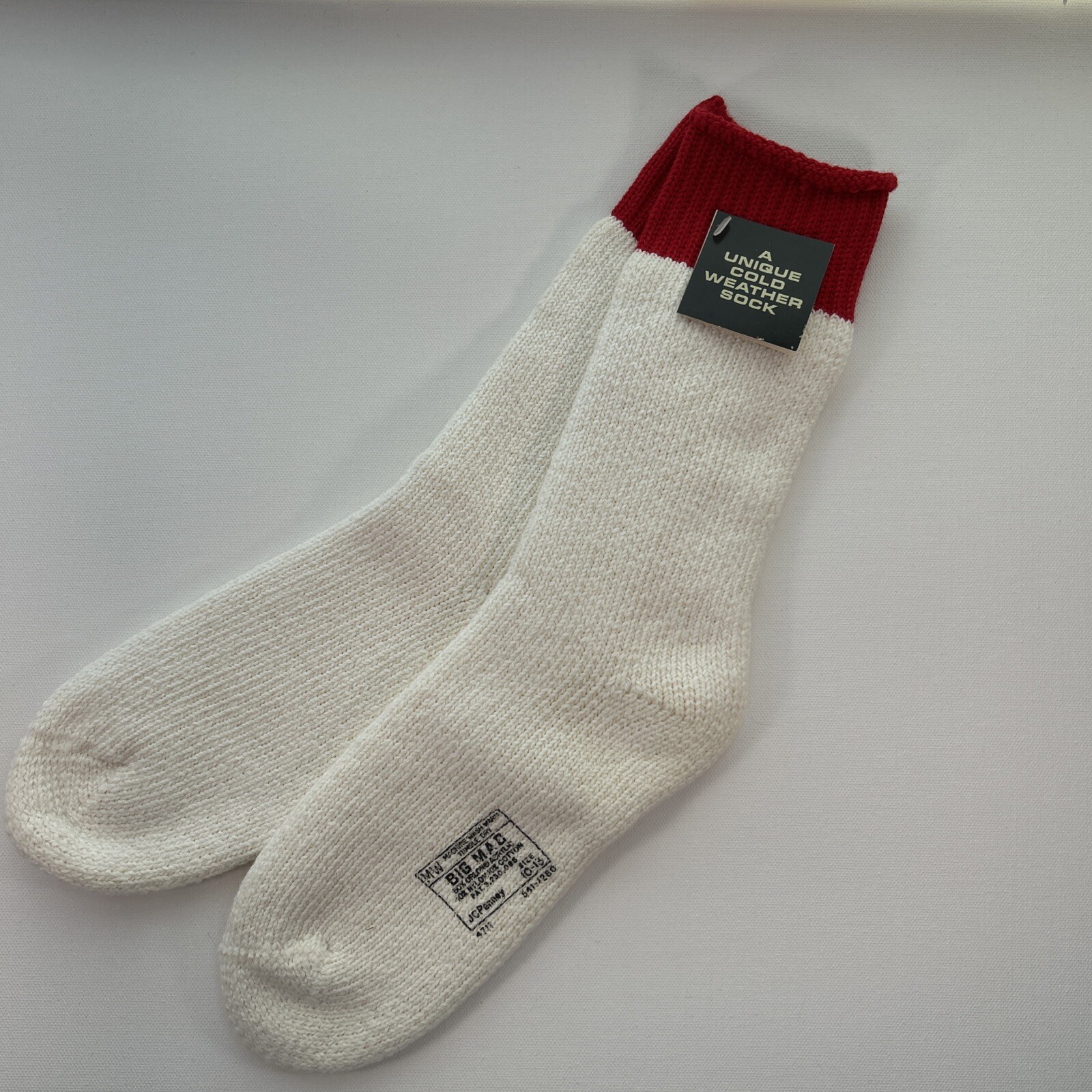 SAOLA Calze Vintage Anni 70 80 BIG MAC Termiche Orlon Acrilico Suola Cuscino Tg 10 13 NUOVE NOS