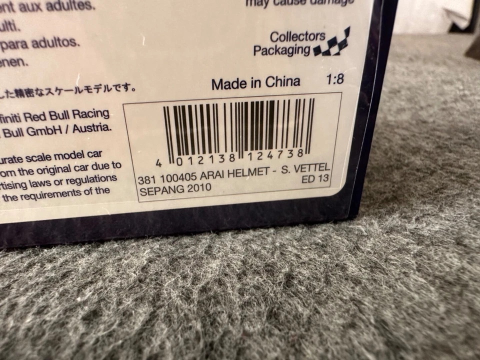 1/8 Minichamps 381100405 Red Bull Arai Helmet Sebastian Vettel 2010 Sepang - Image 3 of 3