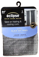 Eclipse Blackout Curtain 1Panel 84"Lx42"W Rid Pocket Granite NEW