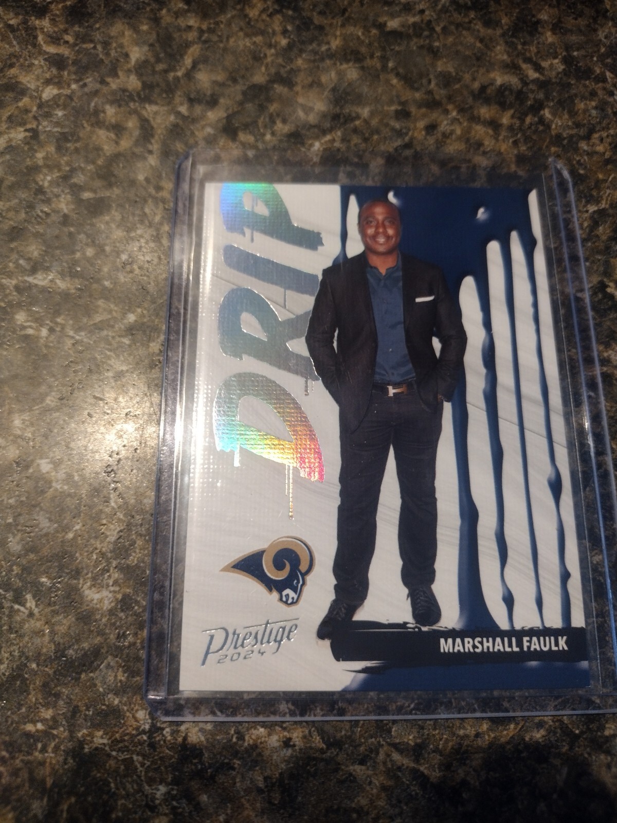 2024 Panini Prestige Football Marshall Faulk Drip SP Insert #D-MFK Case Hit