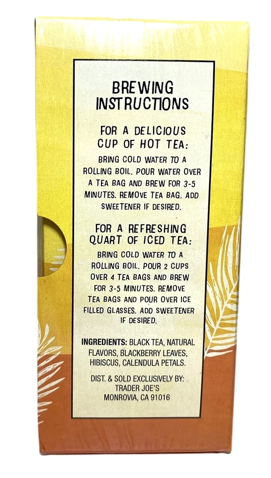 3 paquetes de té negro con sabor a mango Trader Joe's 20 bolsas de té cada una, un total de 60 bolsas Foto 3 de 4