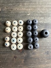 25 VTG Mixed Lot Vintage Wooden Macrame Craft Beads Necklace Art Jewelry