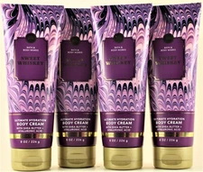QTY 4 - Bath & Body Works SWEET WHISKEY Body Cream Lotion Moisturizer 8oz