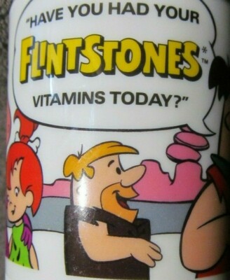 37-Yr.Old Hanna-Barbera FLINTSTONE Vitamin Cup*Fred Barney Wilma Pebbles Bam-Bam