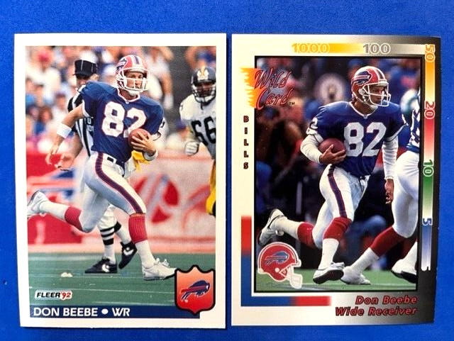 NFL - Don Beebe 1992 Fleer & 1992 Wild Card Football - Bills