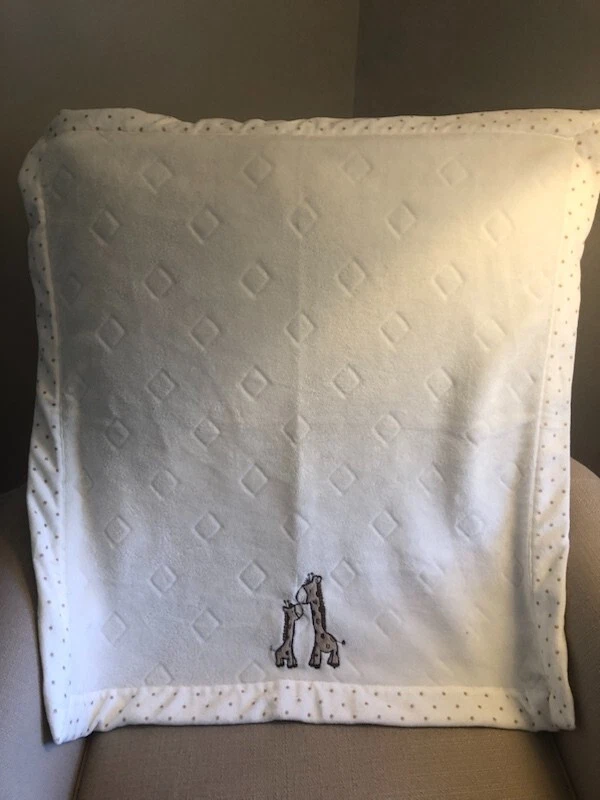 Manta Little Me Jirafa Mamá y Bebé Crema/Marfil Bronceado Marrón Lunares Peluche Foto 4 de 4