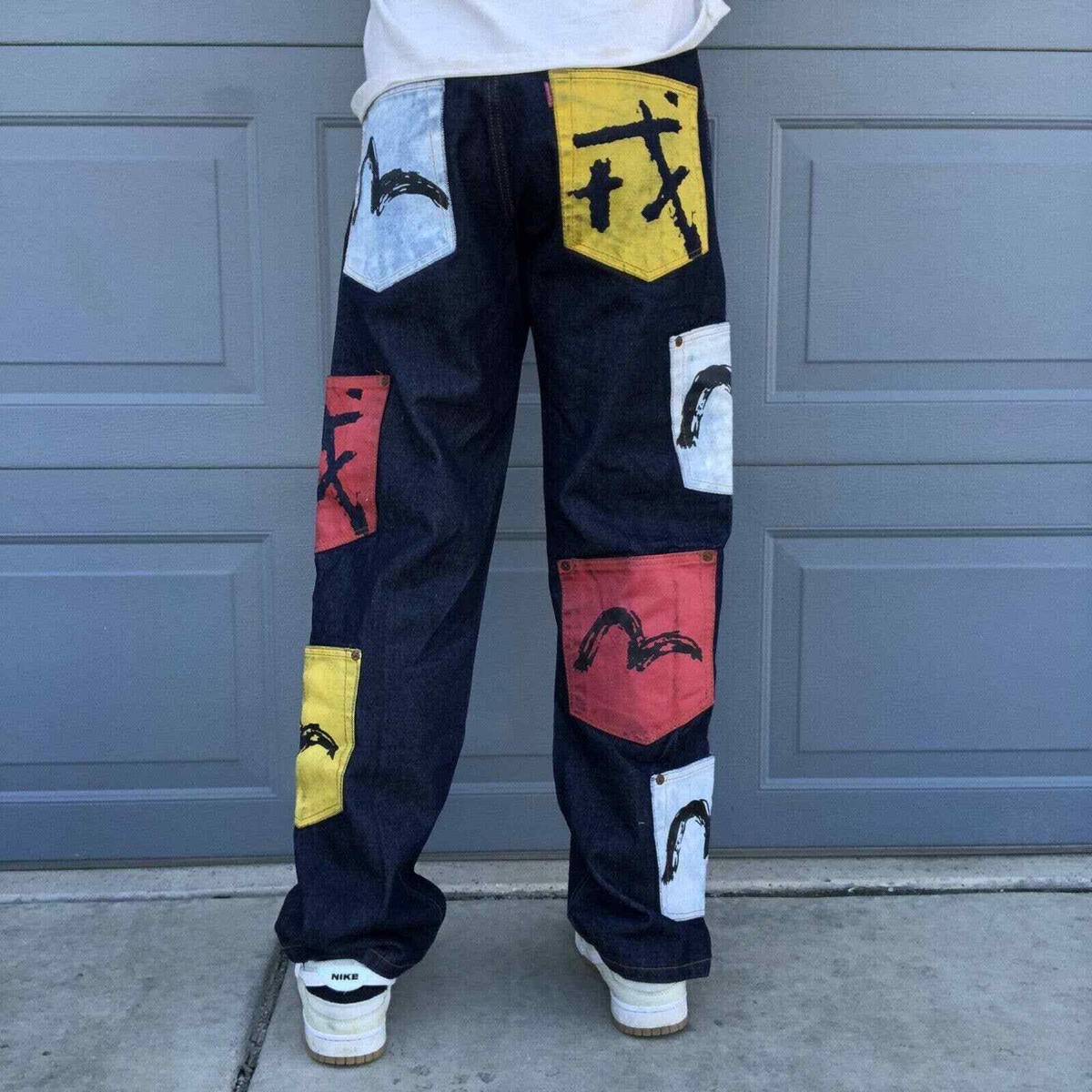 INSANE EVISU Multipocket Jeans Custom Japaness Denim Size INSANE EVISU Multipocket Jeans Custom Japaness Denim Size