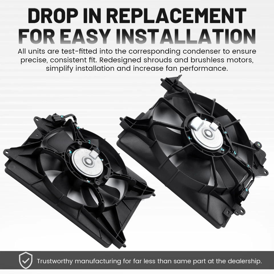 AC Condenser and Radiator Cooling Fan Assembly For 2016 2017 2018 Honda HR-V` Foto 4 de 4