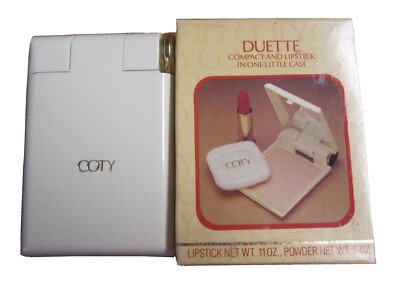 COTY DUETTE COMPACT & Lipstick Vintage Totally Transparent + Pure Watermelon Box