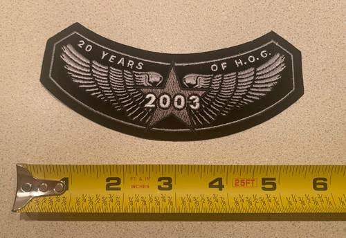 Harley Davidson 2003 Owners Group 20 Years of HOG Rocker Patch. NEW - Picture 3 of 3