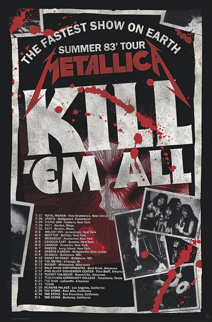Metallica - Music Poster (Kill 'Em All Tour 1983) (Size: 24