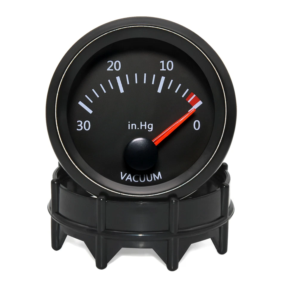 52mm White LED Universal Auto Vacuum Gauge 0~30 In.Hg Smoke Len Vacuum Meter     - Image 3 of 4