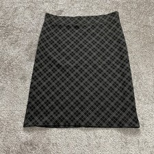 Counterparts Straight Pencil Skirt Womens Medium Dark Argyle Polyester Knee Lngt