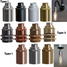 Vintage Conduit Pipe Metal Lamp Light Bulb Holder Vintage Industrial E27 Socket