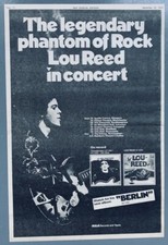 LOU REED 1973 POSTER ADVERT UK CONCERT TOUR Velvet Underground TRANSFORMER
