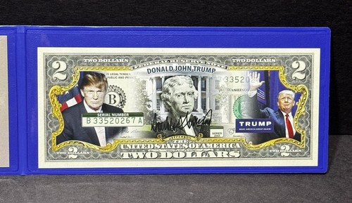 COMMEMORATIVE BANK NOTE DONALD JOHN TRUMP U.S. BANK NOTE 2 DOLLAR BILL COA - Picture 3 of 5