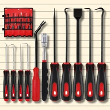 11PCS Precision Pick & Hook Set with Scraper and Magnetic Telescoping Tool Kit