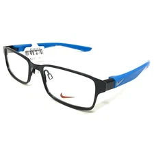 Nike Kids Eyeglasses Frames 5576 002 Black Blue Rectangular Full Rim 48-16-130