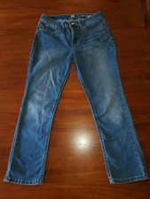 Lee Riders Women's Blue Denim Midrise Straight Leg Jeans- Size 8P Excl Condition