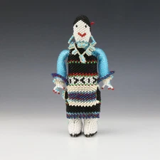 NATIVE AMERICAN ZUNI BEADED LADY BY TODD PONCHO  