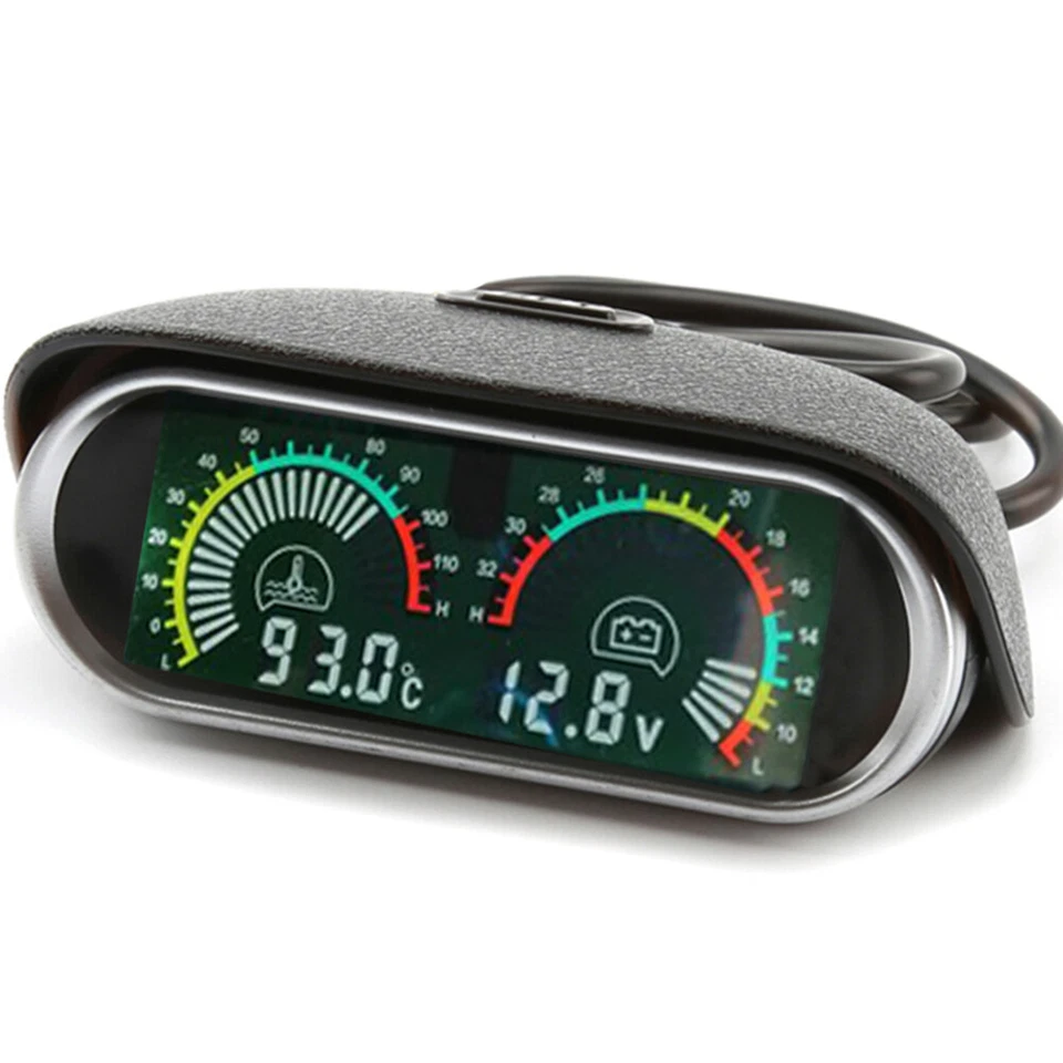 Автомобильный ЖК-дисплей 2 в 1 датчик температуры воды для легкового автомобиля грузовика вольтметр датчик напряжения   - Изображение 2 из 4