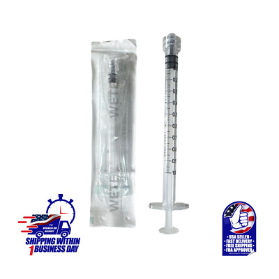 1mL, 3mL, 5mL Syringe   Sterile, Luer Slip, Latex-Free