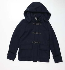 VERO MODA Womens Blue Pea Coat Size S Zip