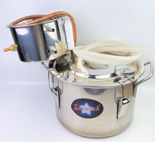 Seeutek Stainless Steel Alcohol Still 2 Gal 8L Distiller Boiler Pot Copper