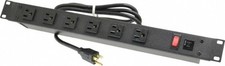Wiremold 6 Outlets, 120 Volts, 15 Amps, 6' Cord, Power Outlet Strip
