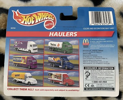 New Mattel Hot Wheels Haulers McDonalds Big Rig Diesel Truck Big