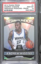 2014 Panini Prizm Freshman Phenoms Prizm #1 Andrew Wiggins PSA 10