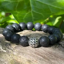 12mm stretchable lava stone bracelet