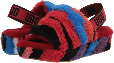UGG Women's Fluff Yeah Slides: Cali-Collage/Red Size 7