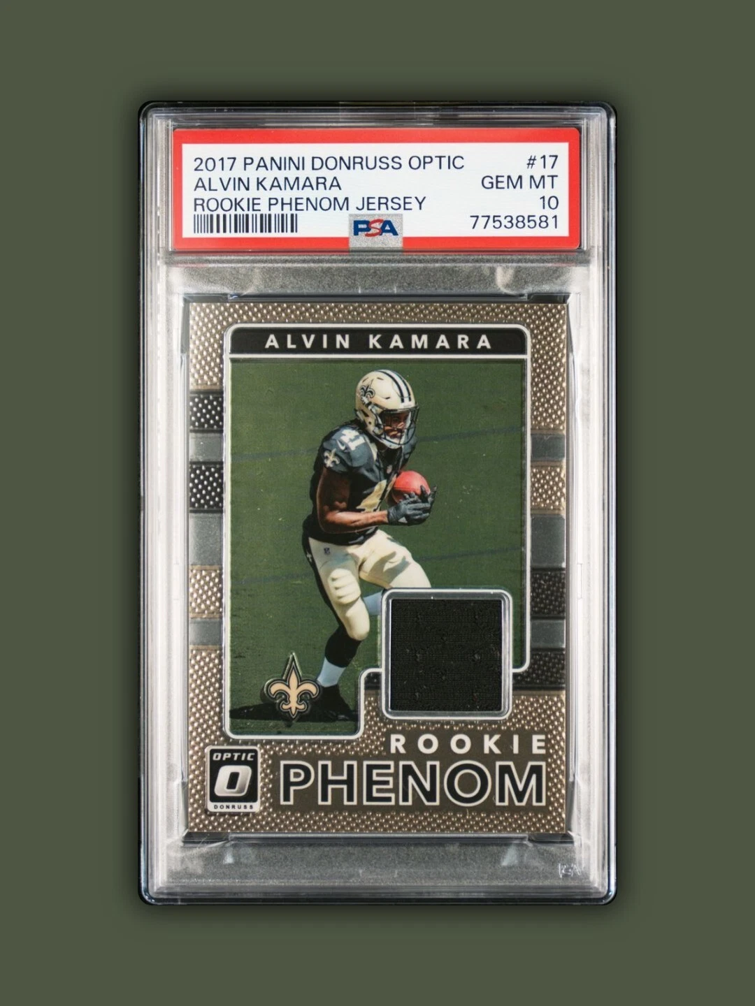 Alvin Kamara Panini Donruss Optic Rookie Phenom Jersey #17 Base