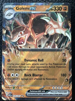 golem ex pokemon card 076/165 151 Japanese Pokemon Card NM – Card & Ink Graded card cases may come with some minor wear/tear Pokemon Golem ex 189/165 Ultra