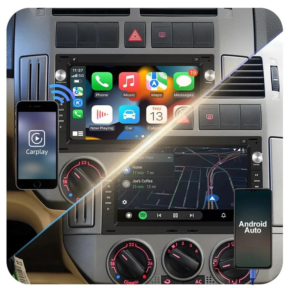 For VW Volkswagen PASSAT B5 MK4 MK5 Android Auto Car Radio CarPlay Player Screen - Image 3 of 4
