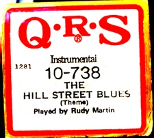 QRS Instrumental THE HILL STREET BLUES Theme Martin 10-738 Player Piano Roll